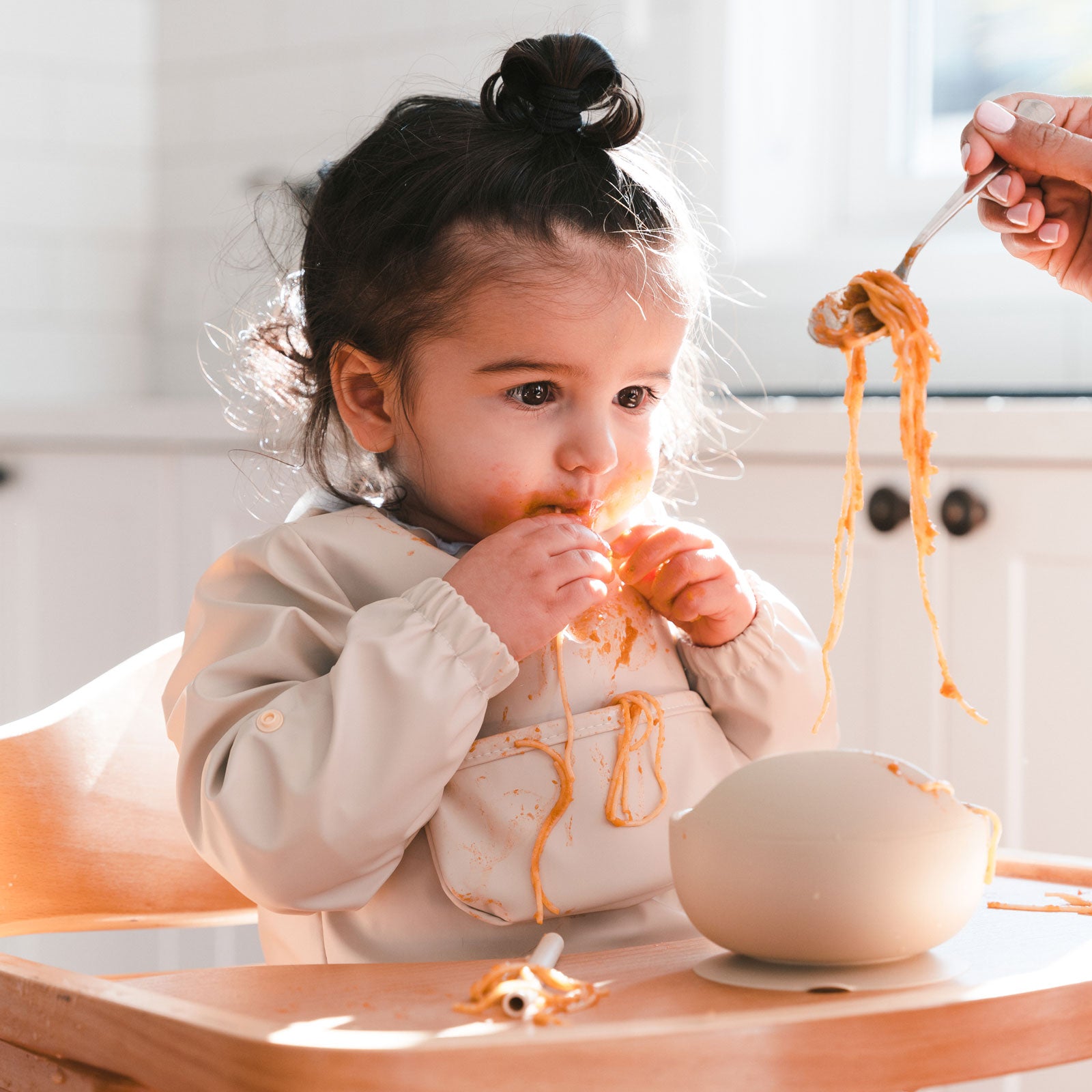 Kubaii long sleeve bib toddler sand